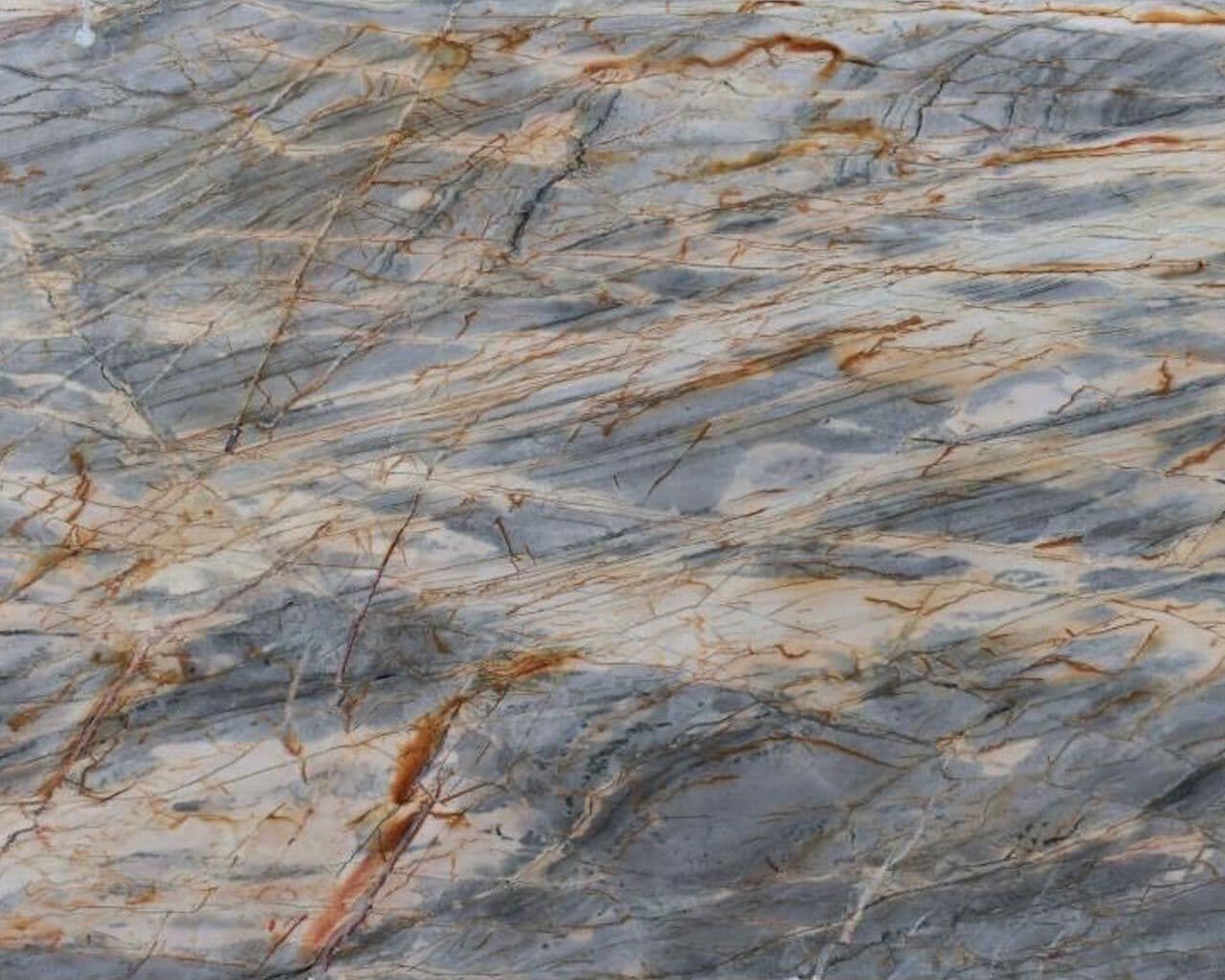 Picasso marble slab with bold grey veining